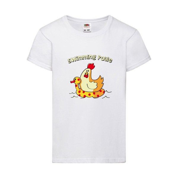 T shirt humour- Enfant -  swimming poule -