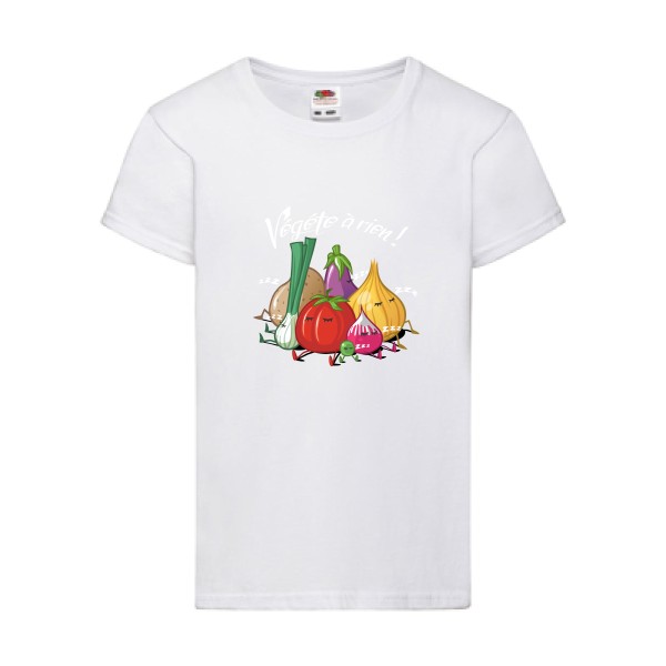 Vegete à rien ! - Tee shirt ecolo -Enfant -Fruit of the loom - Girls Value Weight T
