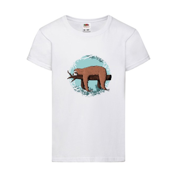 Home sleep home - T- shirt animaux- Fruit of the loom - Girls Value Weight T