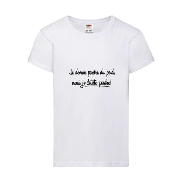 Tee shirt avec texte - Né pour gagner-Fruit of the loom - Girls Value Weight T