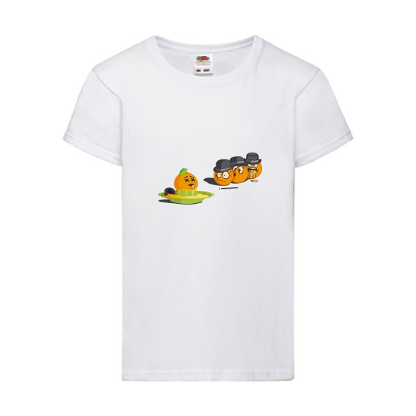 Orange mécanique- Tee shirt orange - Fruit of the loom - Girls Value Weight T