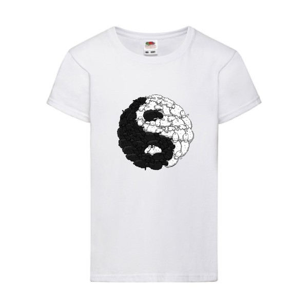 Mouton Yin Yang - T shirt homme original -Fruit of the loom - Girls Value Weight T