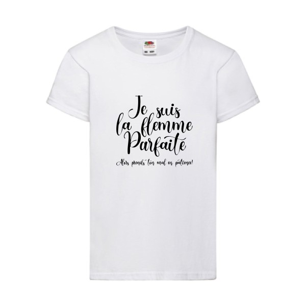 La flemme parfaite- Tee shirt message fille - Fruit of the loom-