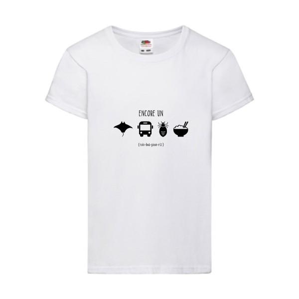 REBUS- T shirt rigolo- modèle Fruit of the loom - Girls Value Weight T - 