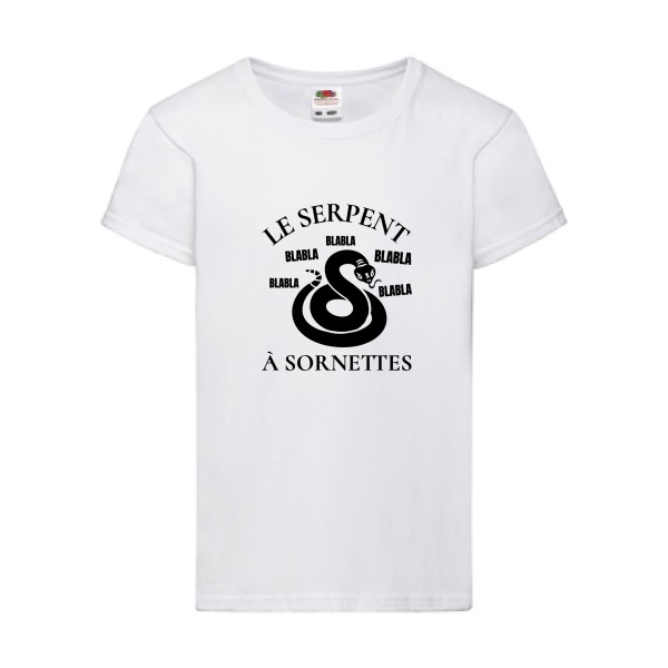 Serpent à Sornettes - T-shirt enfant rigolo Enfant -Fruit of the loom - Girls Value Weight T -thème original et humour