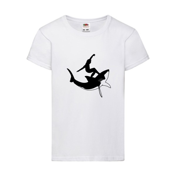 Ride wild- T shirt surf - Fruit of the loom - Girls Value Weight T
