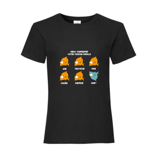 Mieux comprendre votre poisson bubulle -T-shirt enfant drôle Enfant -Fruit of the loom - Girls Value Weight T -thème humour -