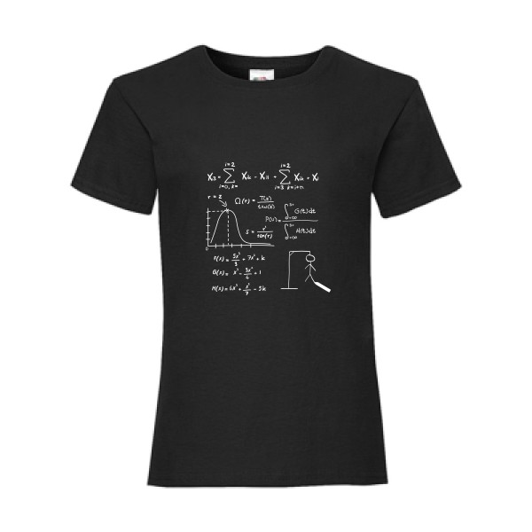 Mathhhh - T-shirt enfant drôle Enfant - modèle Fruit of the loom - Girls Value Weight T -thème humour et math -