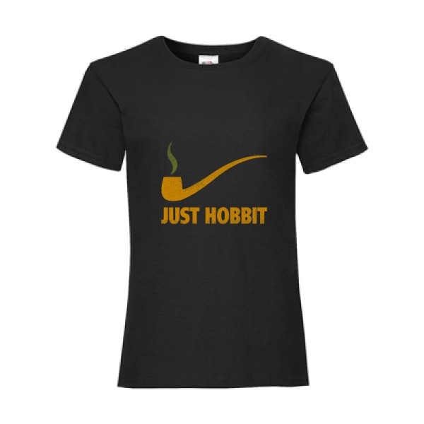 Just Hobbit - T-shirt enfant seigneur des anneaux Enfant - modèle Fruit of the loom - Girls Value Weight T -thème cinema -