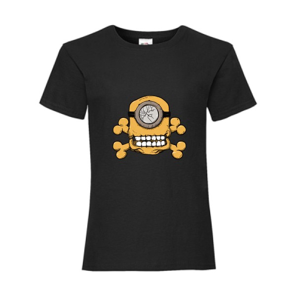 Minion Skull-T shirt minion drole - Fruit of the loom - Girls Value Weight T