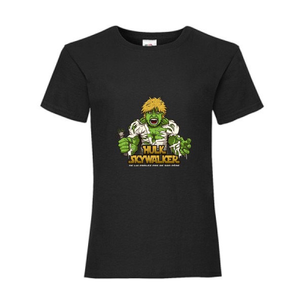 T shirt fun - Hulk Sky Walker -T-shirt enfant - modèle Fruit of the loom - Girls Value Weight T-thème bande dessinée -