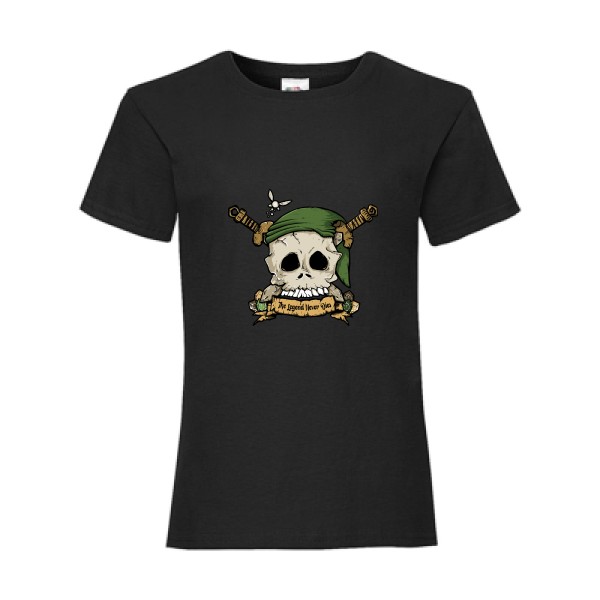 Zelda Skull T-shirt enfant tete de mort -Fruit of the loom - Girls Value Weight T