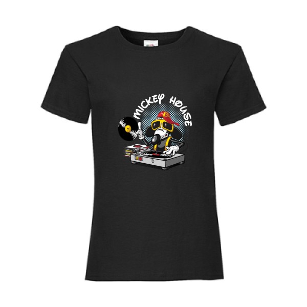 Mickey house v2 -T-shirt enfant mickey Enfant  -Fruit of the loom - Girls Value Weight T -Thème parodie et musique -
