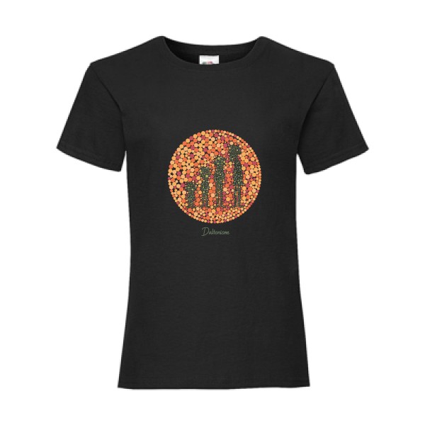 Daltonisme -T-shirt enfant original Enfant -Fruit of the loom - Girls Value Weight T -thème rétro et vintage -