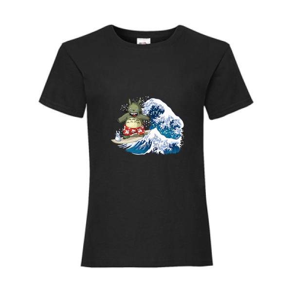 Totorokusai -T-shirt enfant  surf -Fruit of the loom - Girls Value Weight T -thème plage et soleil -