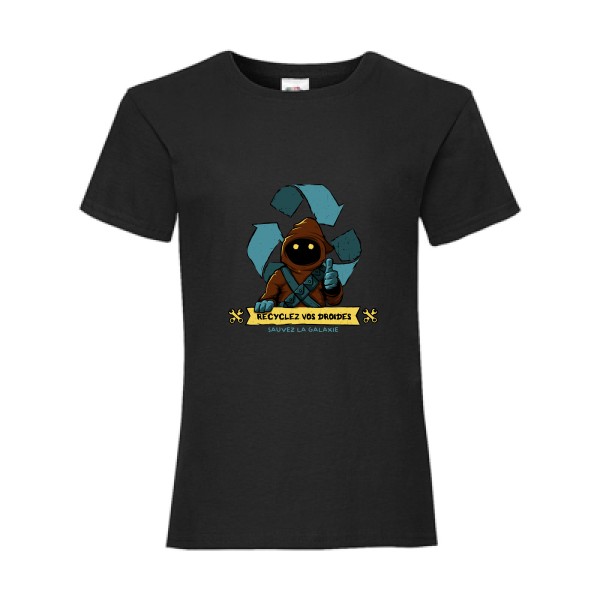 Sauvez la galaxie - T-shirt enfant parodie Enfant - modèle Fruit of the loom - Girls Value Weight T -thème humour et ecologie -