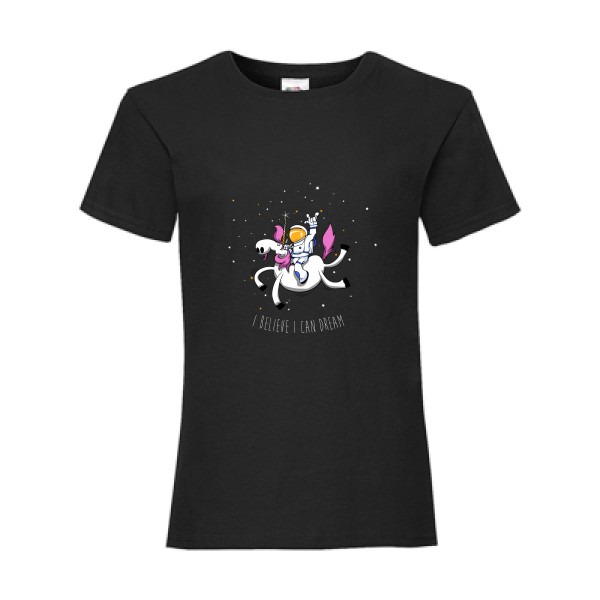 T-shirt enfant - Fruit of the loom - Girls Value Weight T - Space Rodéo Licorne