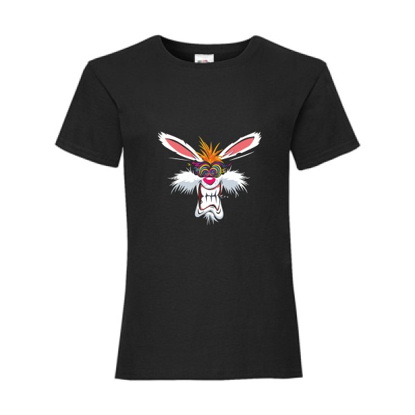 Rabbit  - Tee shirt humoristique Enfant - modèle Fruit of the loom - Girls Value Weight T - thème graphique -