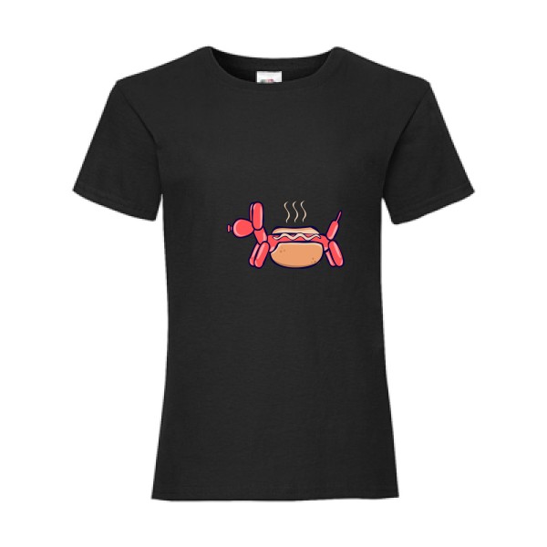 HotDog-T-shirt enfant humoristique - Fruit of the loom - Girls Value Weight T- Thème humour noir -