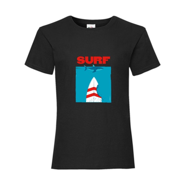 SURF -T-shirt enfant sympa  Enfant -Fruit of the loom - Girls Value Weight T -thème  surf -