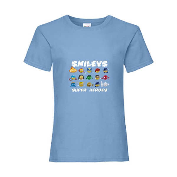 Super Smileys- Tee shirt rigolo - Fruit of the loom - Girls Value Weight T -