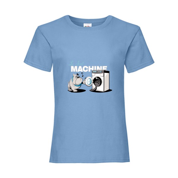 t shirt parodie marque-Le Chat Machine-Fruit of the loom - Girls Value Weight T-Enfant