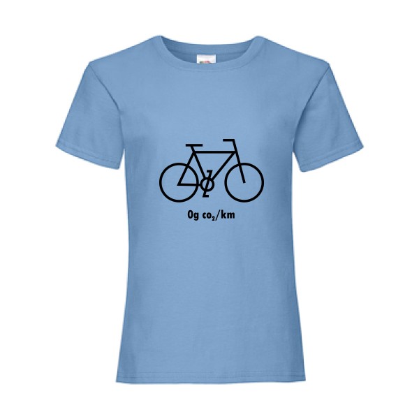 Zéro grammes de CO2-t shirt vélo humour-Fruit of the loom - Girls Value Weight T
