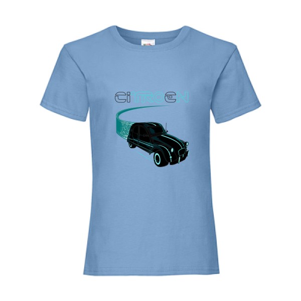 Tron - Tee shirt voiture - Fruit of the loom - Girls Value Weight T -