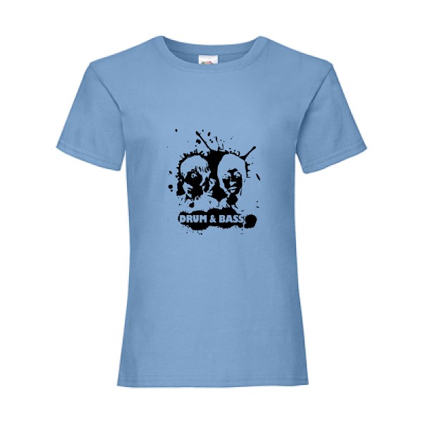 T-shirt enfant - Fruit of the loom - Girls Value Weight T - DRUM AND BASS