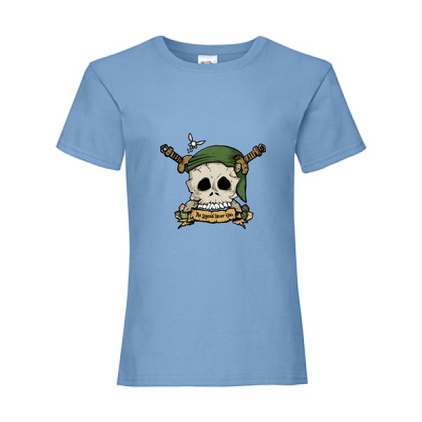 Zelda Skull T-shirt enfant tete de mort -Fruit of the loom - Girls Value Weight T