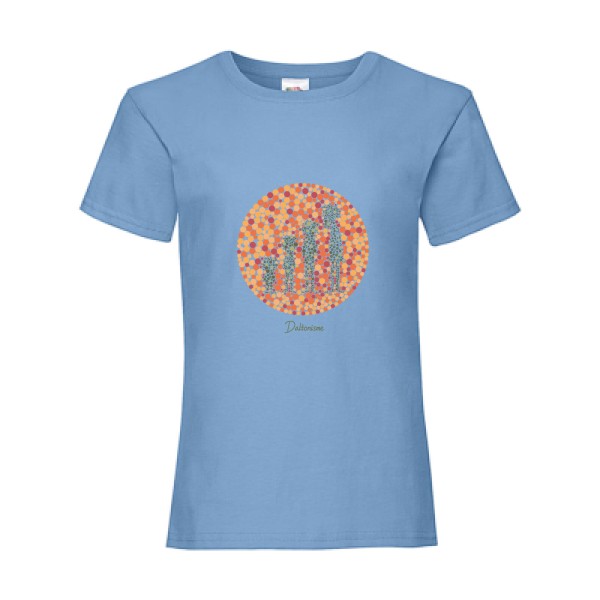 Daltonisme - T shirt retro - Fruit of the loom - Girls Value Weight T