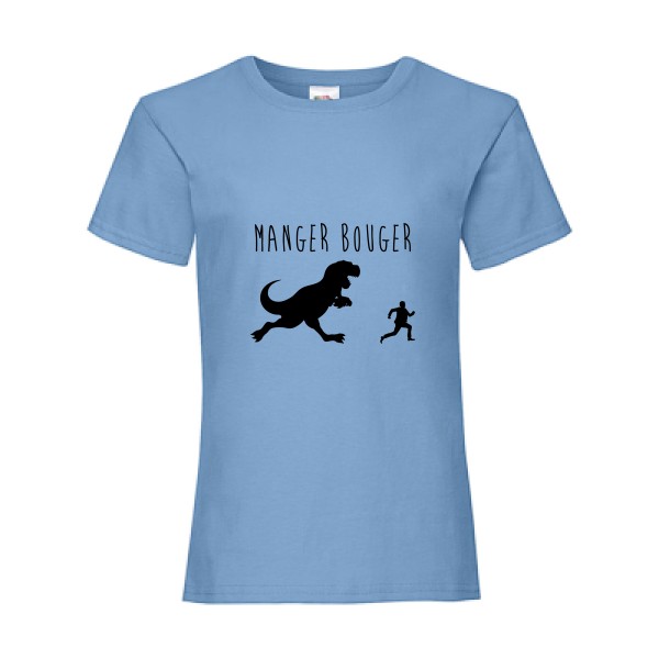 MANGER BOUGER - T shirt humour -Fruit of the loom - Girls Value Weight T
