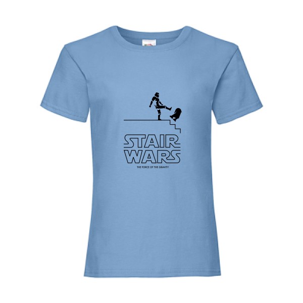 STAIR WARS - Tshirt rigolo-Fruit of the loom - Girls Value Weight T
