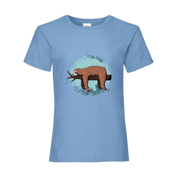 Home sleep home - T- shirt animaux- Fruit of the loom - Girls Value Weight T