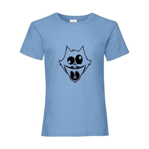 Freak the cat ! - T shirt humour chat -Fruit of the loom - Girls Value Weight T