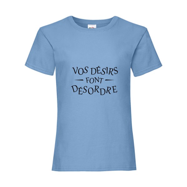 Désordre-T shirt a message drole - Fruit of the loom - Girls Value Weight T