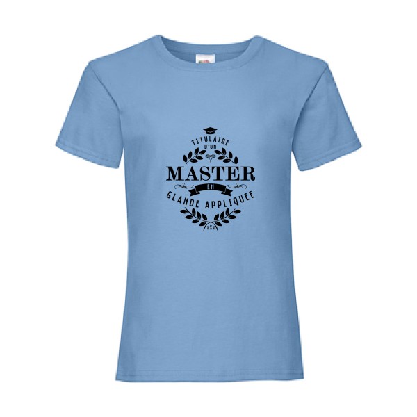 T-shirt enfant - Fruit of the loom - Girls Value Weight T - Master en glande appliquée