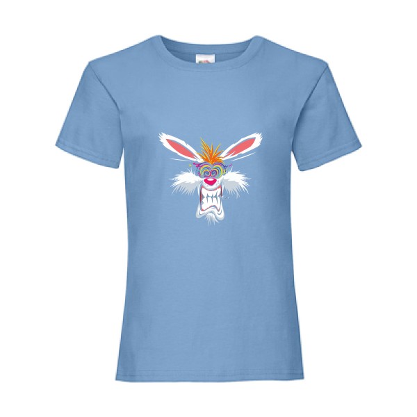 Rabbit  - T shirt lapin délire -Fruit of the loom - Girls Value Weight T