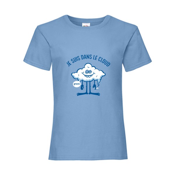 Cloud -T shirt Geek humour -Fruit of the loom - Girls Value Weight T