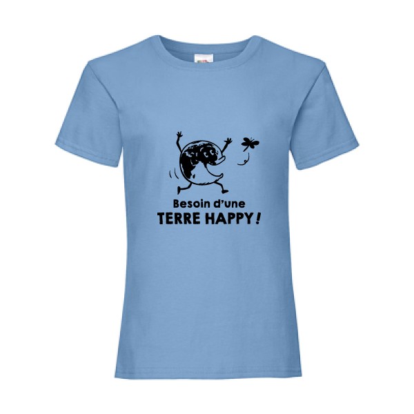 TERRE HAPPY ! - tshirt message -Fruit of the loom - Girls Value Weight T
