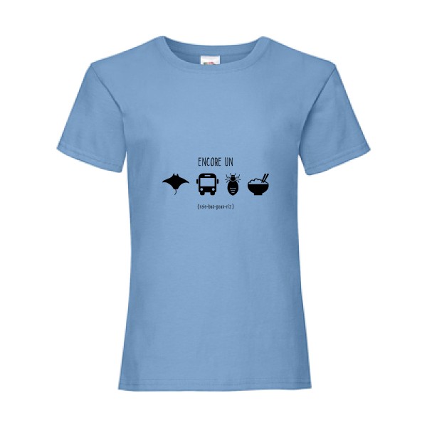 T shirt message -REBUS-Fruit of the loom - Girls Value Weight T