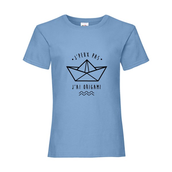 Origami shirt sur Fruit of the loom - Girls Value Weight T