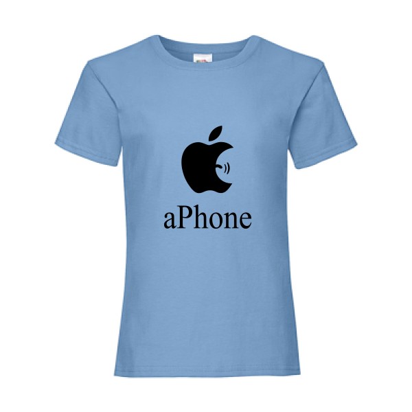 aPhone T shirt geek-Fruit of the loom - Girls Value Weight T