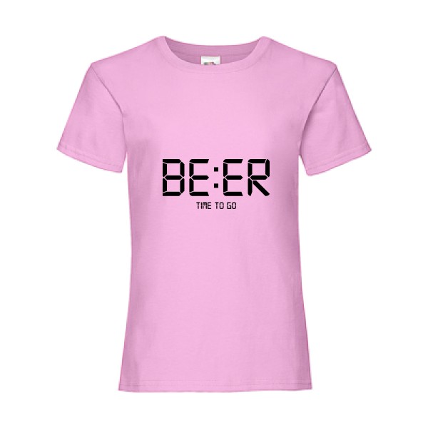 TIME TO GO T shirt biere -Fruit of the loom - Girls Value Weight T