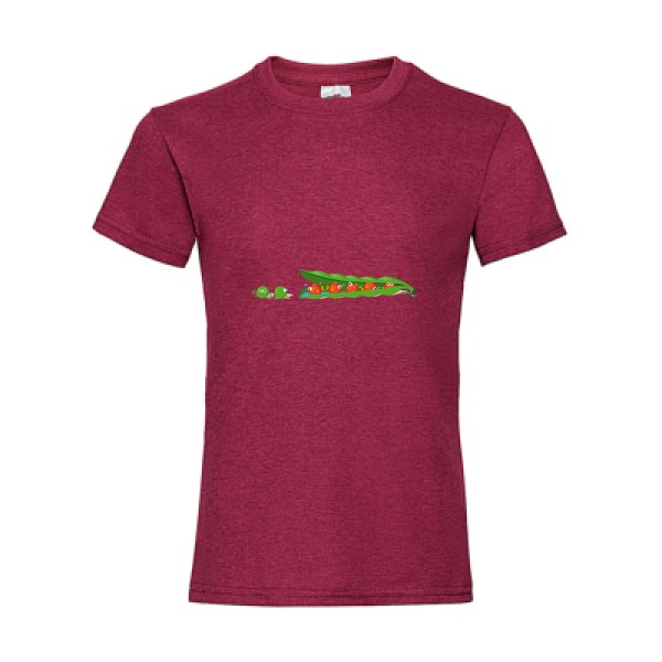 Les petits pois sont rouges - Tee shirt drole -Fruit of the loom - Girls Value Weight T