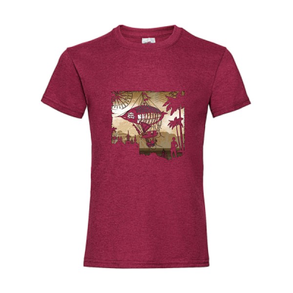 T-shirt enfant - Fruit of the loom - Girls Value Weight T - Carnet de voyage