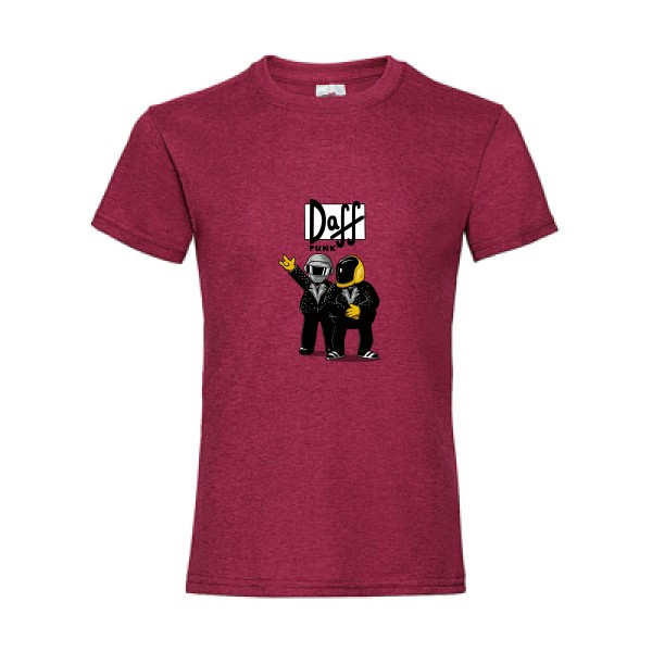 Duff Punk - T-shirt enfant drôle -Fruit of the loom - Girls Value Weight T