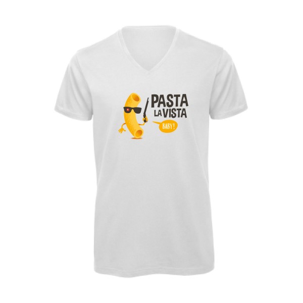 Pasta la vista - B&C - Inspire V/men Homme - T-shirt bio col V rigolo - thème humoristique -
