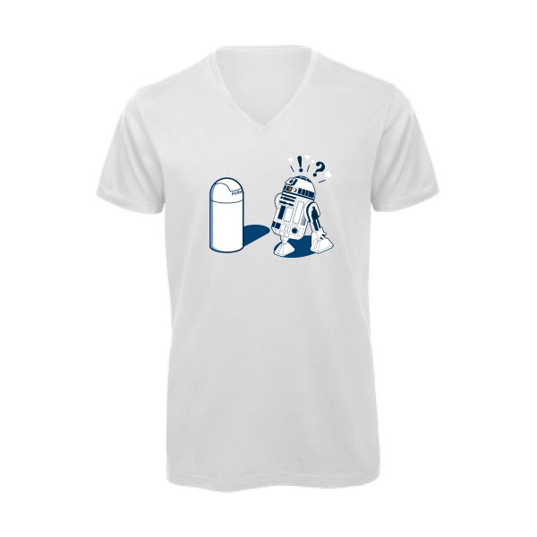 R2D2 7C - T-shirt bio col V R2D2 pour Homme -modèle B&C - Inspire V/men - thème parodie et cinema -