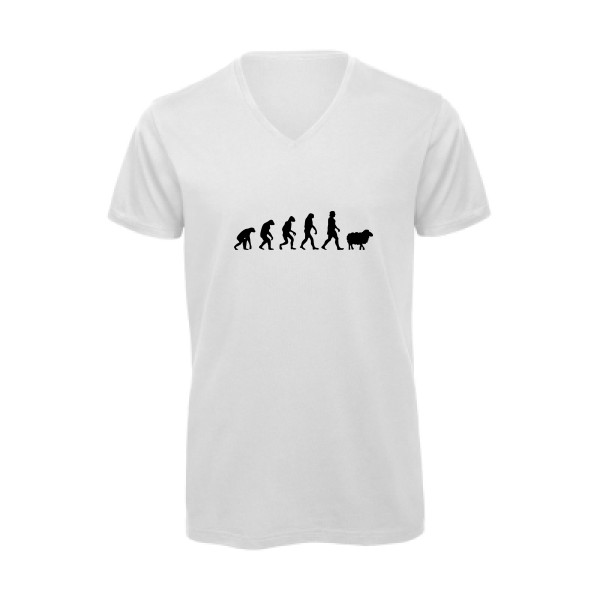 PanurgeEvolution - T-shirt bio col V évolution Homme - modèle B&C - Inspire V/men -thème humour -